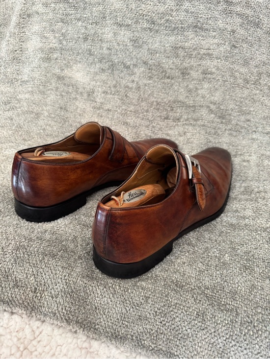 Magnanni Brown Leather Single Monk Strap Oxfords main image 14